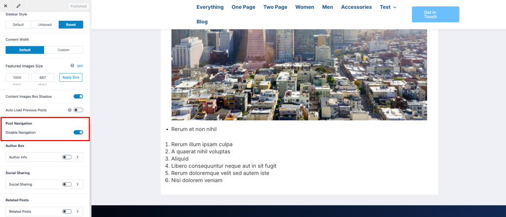 disable navigation