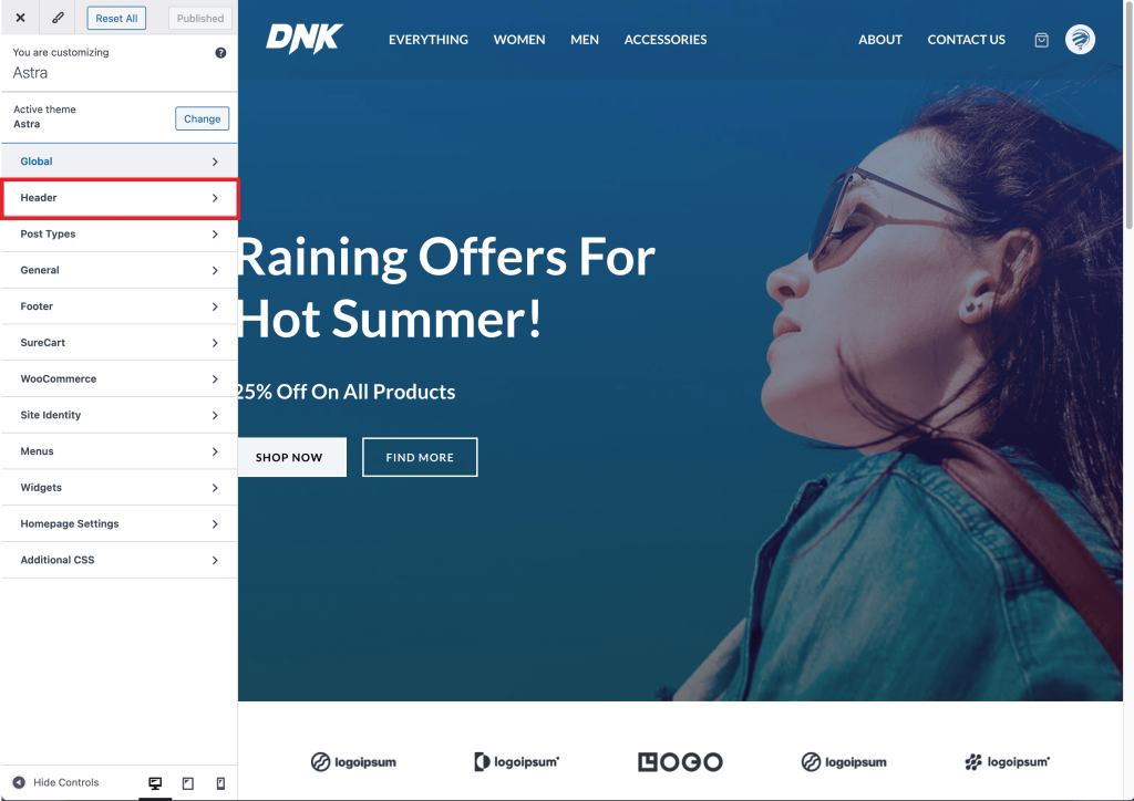 Header Builder