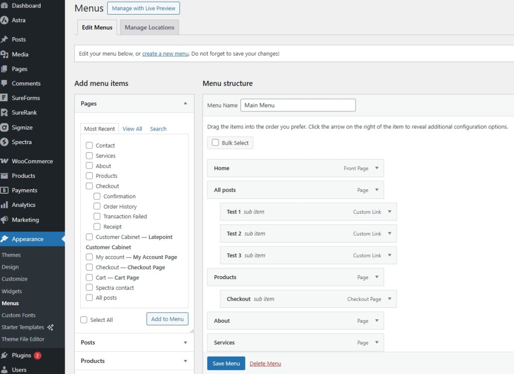 How To Create Clear Menus With Astra