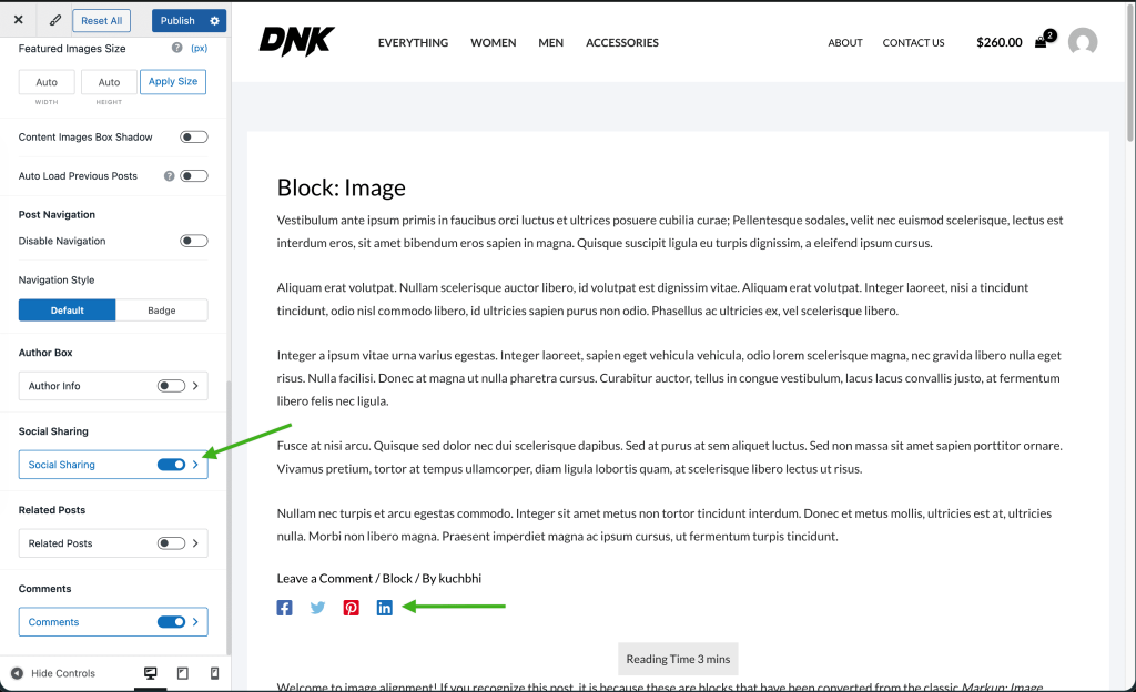 Social sharing module