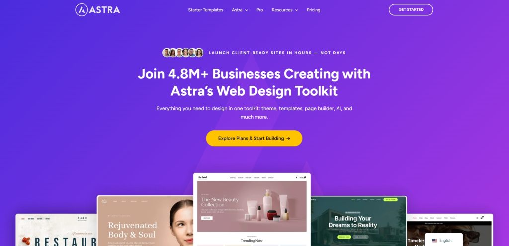 the Astra theme